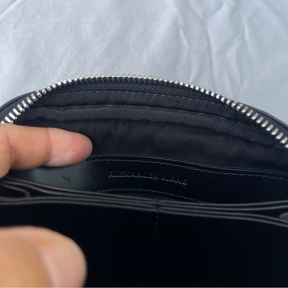 Alexander Wang Fumo Black White Red Embossed Leather Wristlet Zip Around Wallet - Picture 14 of 17